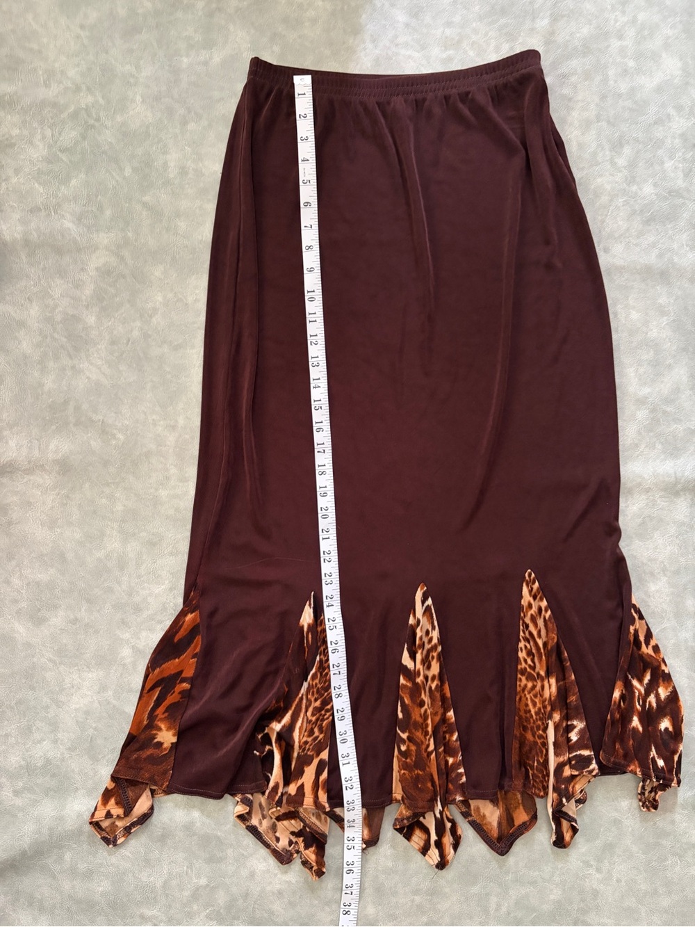 Vintage 90’s Brown Boho Fairy Leopard Print Maxi Skirt - Picture 8 of 8